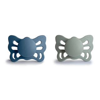 Frigg Butterfly Napp Silikon 2-Pack Ocean View/Sage 0-6 Mån